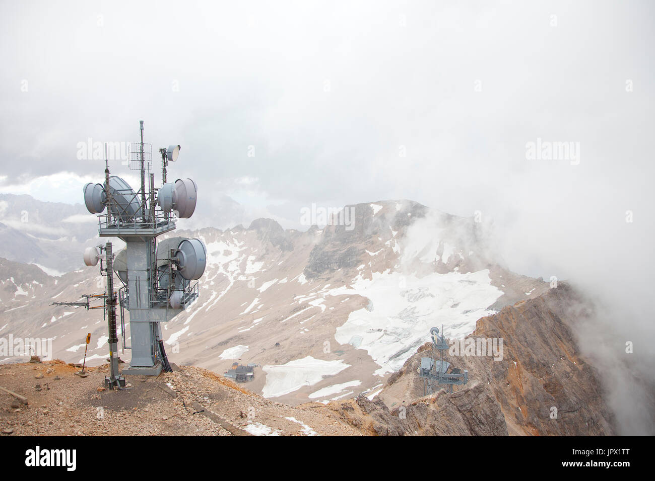 Vista dalla cima del massiccio dello Zugspitze Austria Foto Stock