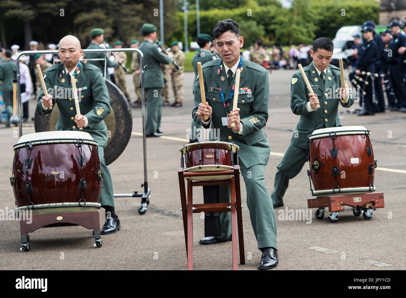 Edinburgh, Regno Unito. 2 agosto, 2017. La Princess Royal Princess Anne hanno partecipato alla prova finale del Royal Edinburgh Tattoo militare a Redford Caserma a Edimburgo. Credito: ricca di Dyson/Alamy Live News Foto Stock