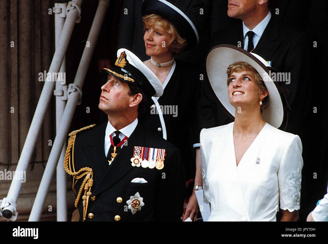 Agosto 31, 2017 segna 20 anni poiché la principessa Diana la morte. Diana Principessa di Galles è morto da gravi incidenti nelle prime ore del 31 agosto 1997 dopo un incidente di macchina in Parigi. Nella foto: 21 giugno 1991 - La Principessa Diana con il Principe Carlo al Welcome Home Guerra del Golfo Parade nella City di Londra. Credito: Globe foto/ZUMAPRESS.com/Alamy Live News Foto Stock