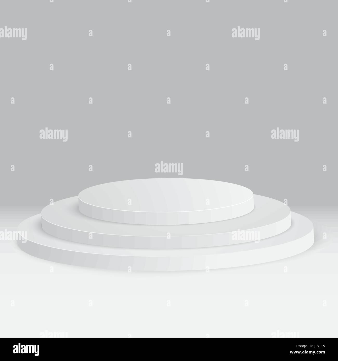 Tondo di podio, piedistallo isolati su sfondo bianco. Illustrazione Vettoriale. Illustrazione Vettoriale