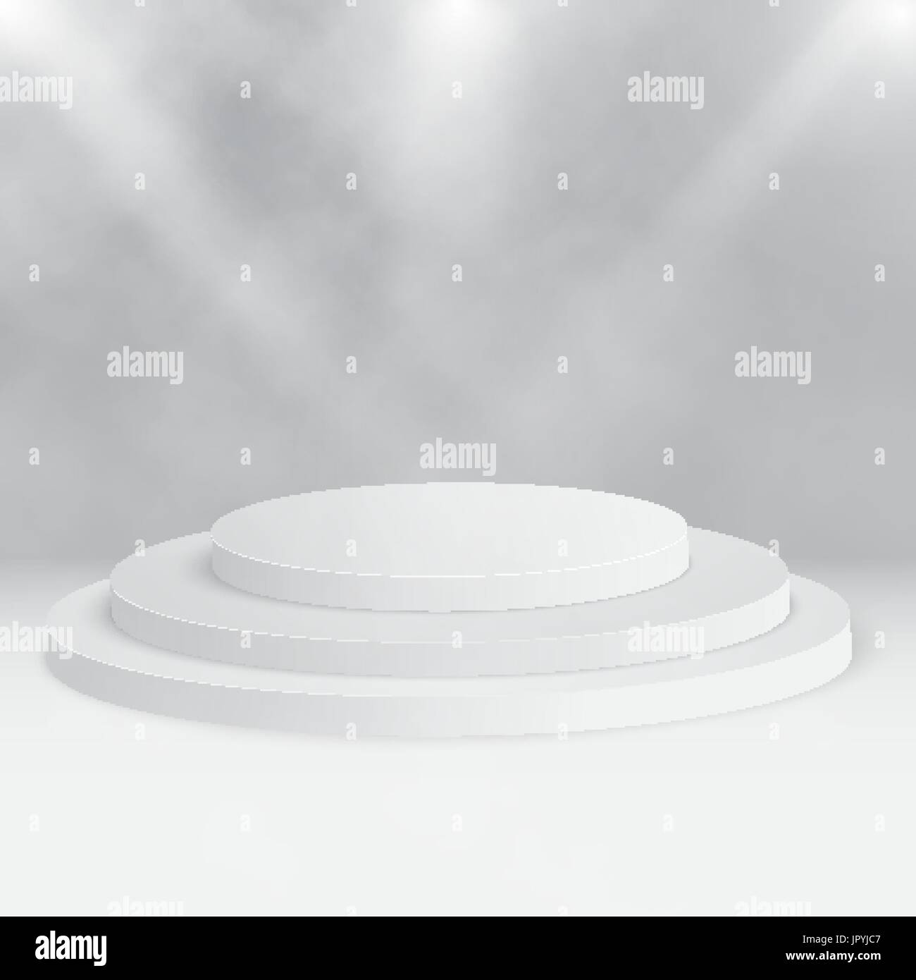 Tondo di podio, piedistallo isolati su sfondo bianco. Illustrazione Vettoriale. Illustrazione Vettoriale