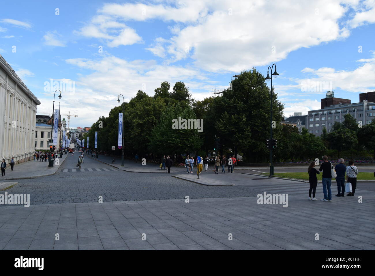 Studenterlunden e Karl Johans Street a Oslo, Norvegia Foto Stock