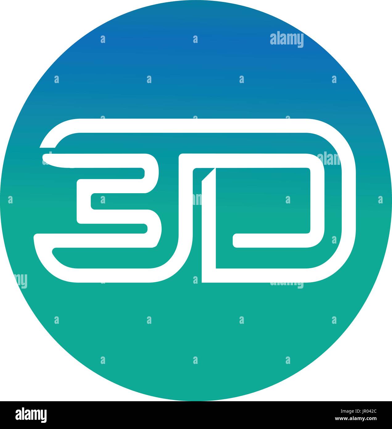 Moderno 3D parola all'interno di un cerchio, icona design, isolati su sfondo bianco Illustrazione Vettoriale