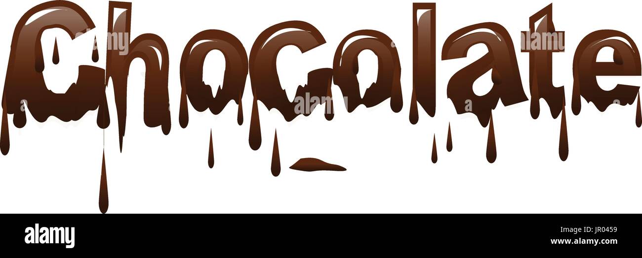 Parola di cioccolato ricoperti di cioccolato fuso, illustrazione design, isolati su sfondo bianco Illustrazione Vettoriale