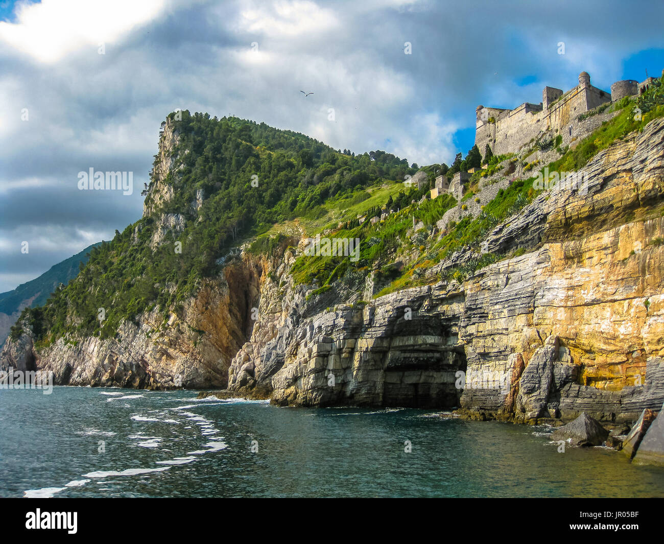 Portovenere Byron's Cave Foto Stock