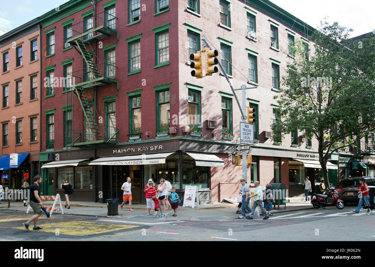 Angolo di Christopher e Bleecker strade nel Greenwich Village di New York - USA Foto Stock