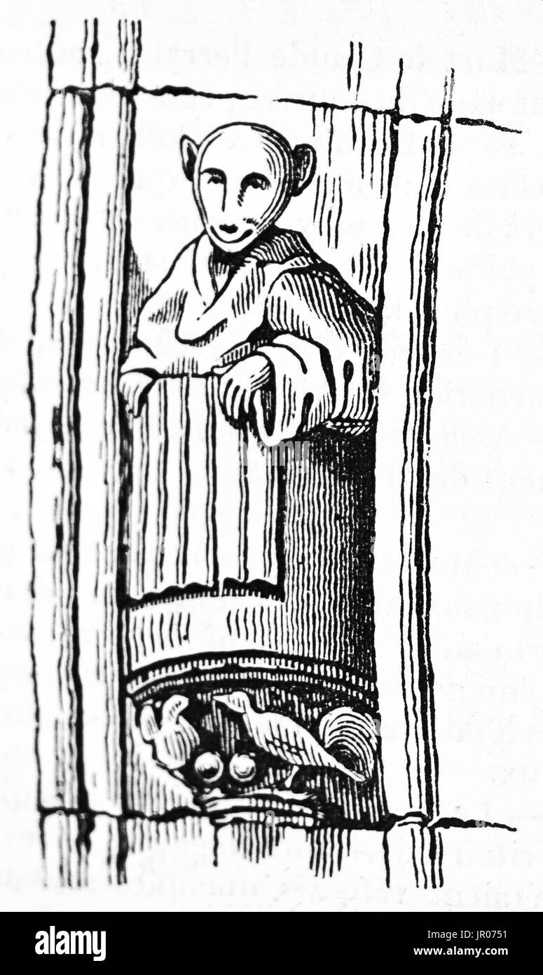 Vecchio incisi riproduzione di un bassorilievo a Saint-Quentin Town Hall. Creato da Andrew Best e Leloir, pubblicato il Magasin pittoresco, Paris, 183 Foto Stock