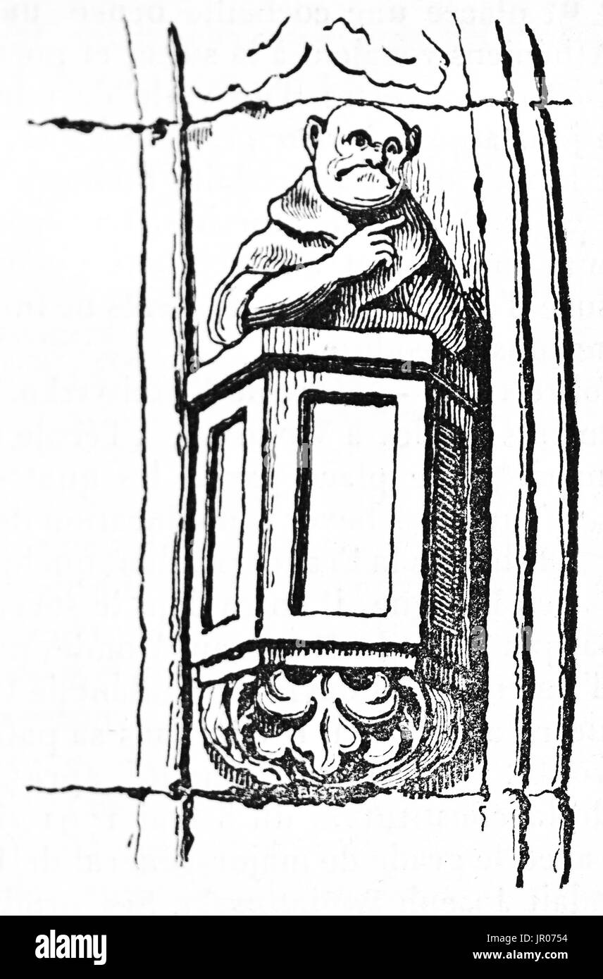 Vecchio incisi riproduzione di un bassorilievo a Saint-Quentin Town Hall. Creato da Andrew Best e Leloir, pubblicato il Magasin pittoresco, Paris, 183 Foto Stock