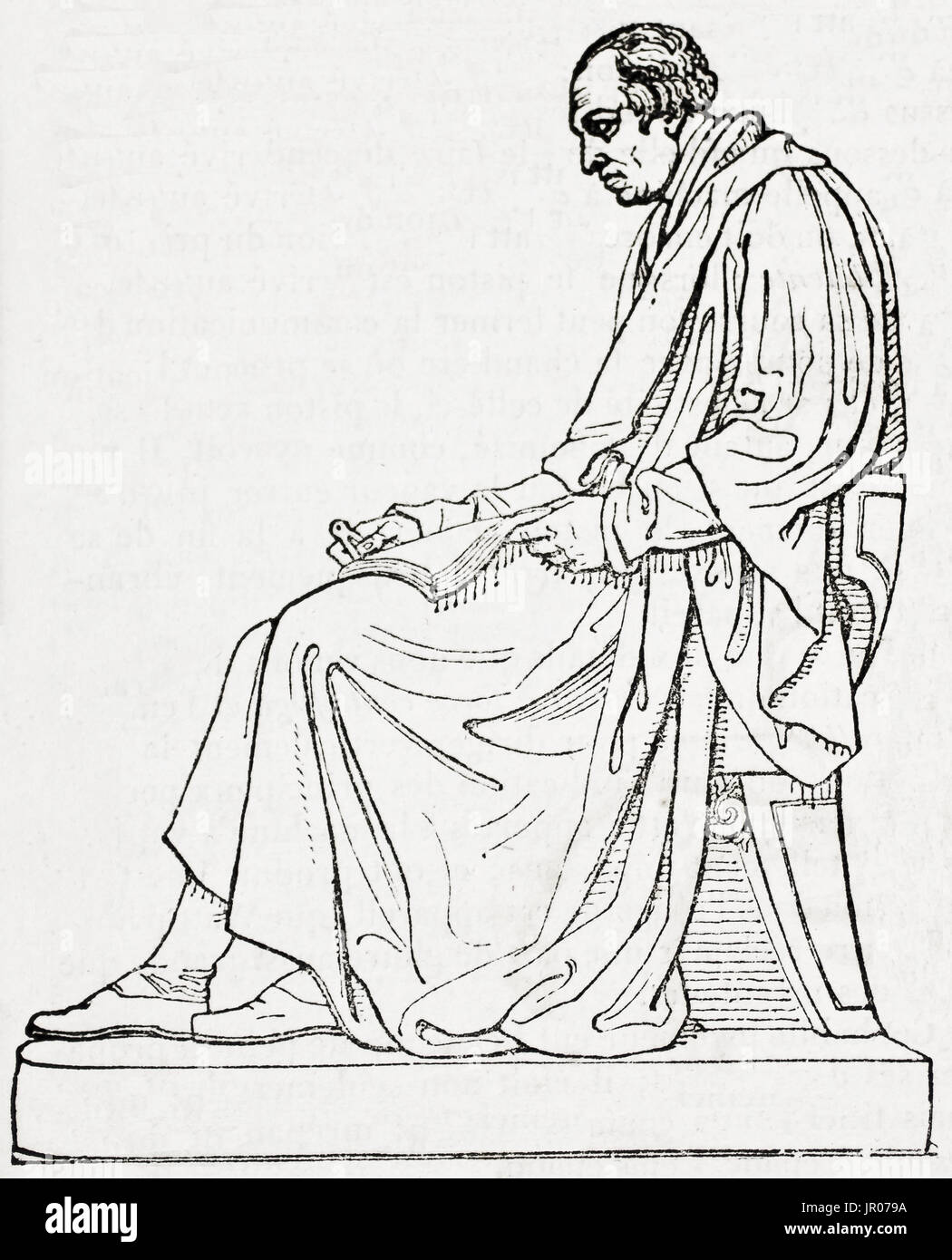 Vecchio ritratto inciso di James Watt (1736 - 1819), inventore scozzese e ingegnere meccanico. Da autore non identificato, pubblicato il Magasin pittoresco Foto Stock