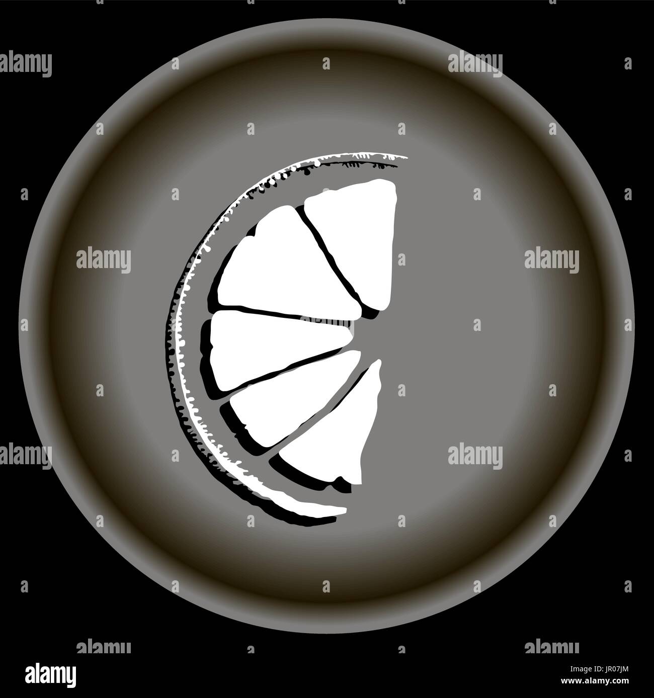 Icona condivisione bianco di astratta di arancione e grigio piastra. Illustrazione Vettoriale