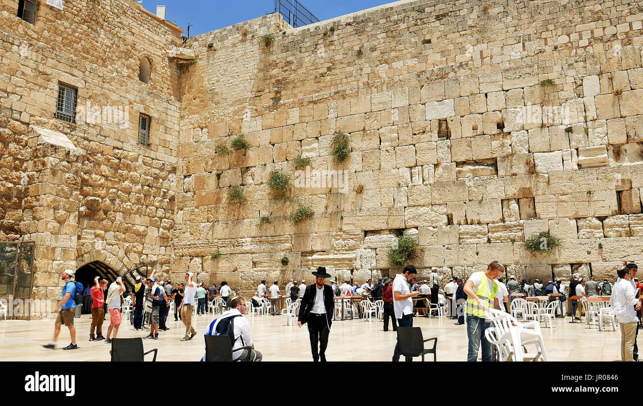 Muro occidentale o Muro del Pianto o Kotel a Gerusalemme Foto Stock
