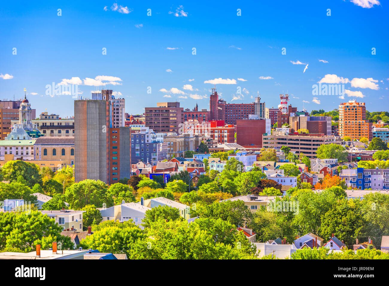 Portland, Maine, Stati Uniti d'America skyline del centro. Foto Stock