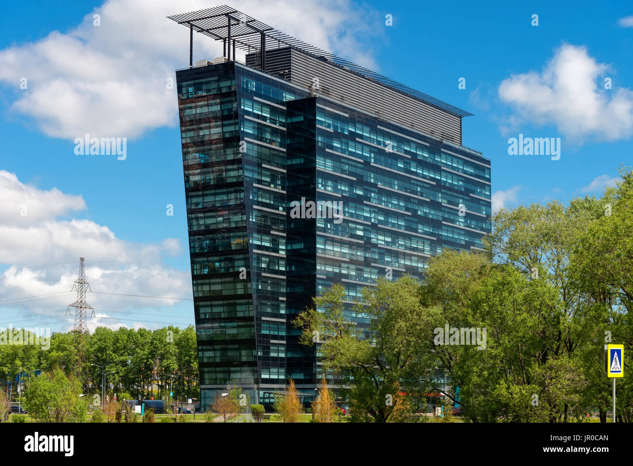 Mosca, Russia - 27 Maggio 2017: costruzione di Khimki business park sulla autostrada di Leningrado Foto Stock