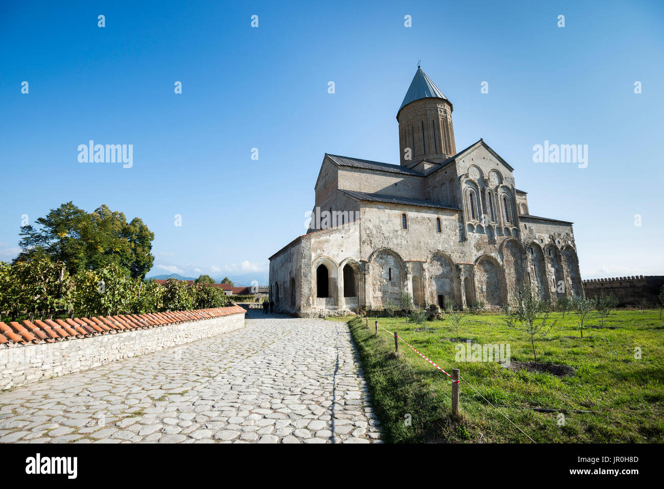 La cattedrale del XI secolo presso il monastero di Alaverdi, Georgiano monastero ortodosso nella regione di Kakheti della Georgia orientale; Kakheti, Georgia Foto Stock