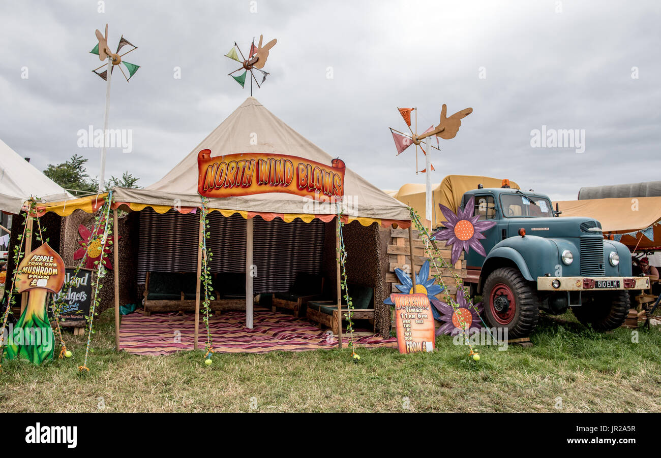 Campo tecnologia di festival di Glastonbury Regno Unito Foto Stock