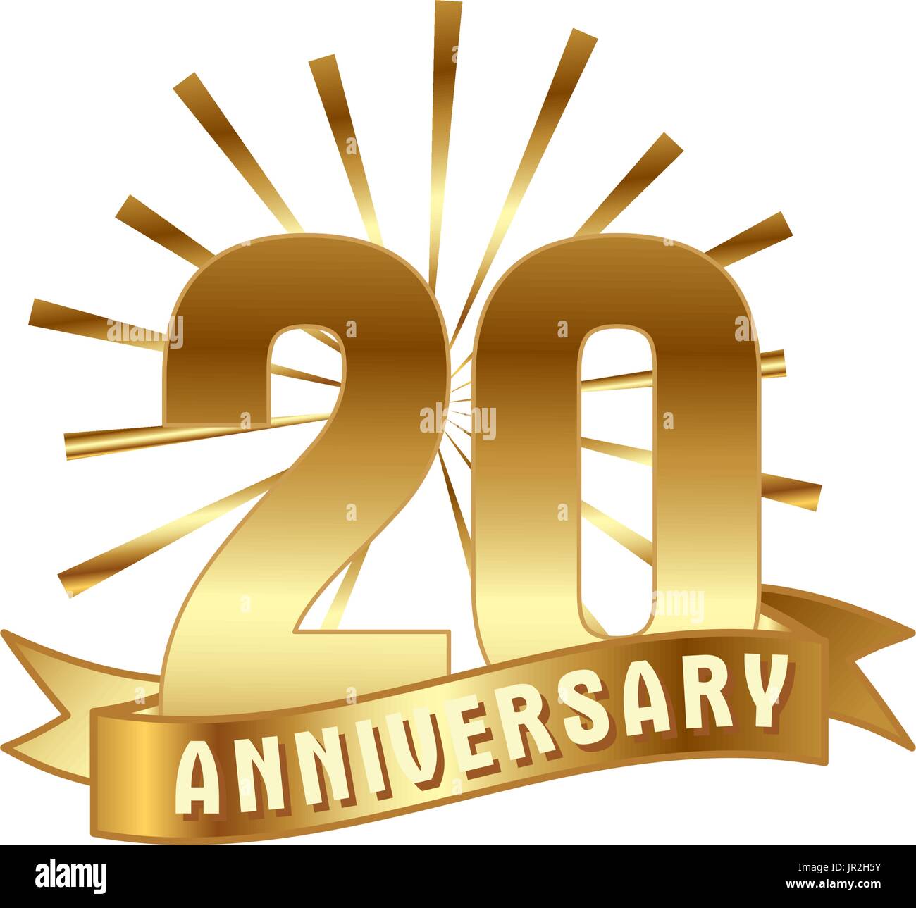 Anniversario golden venti anni numero Illustrazione Vettoriale