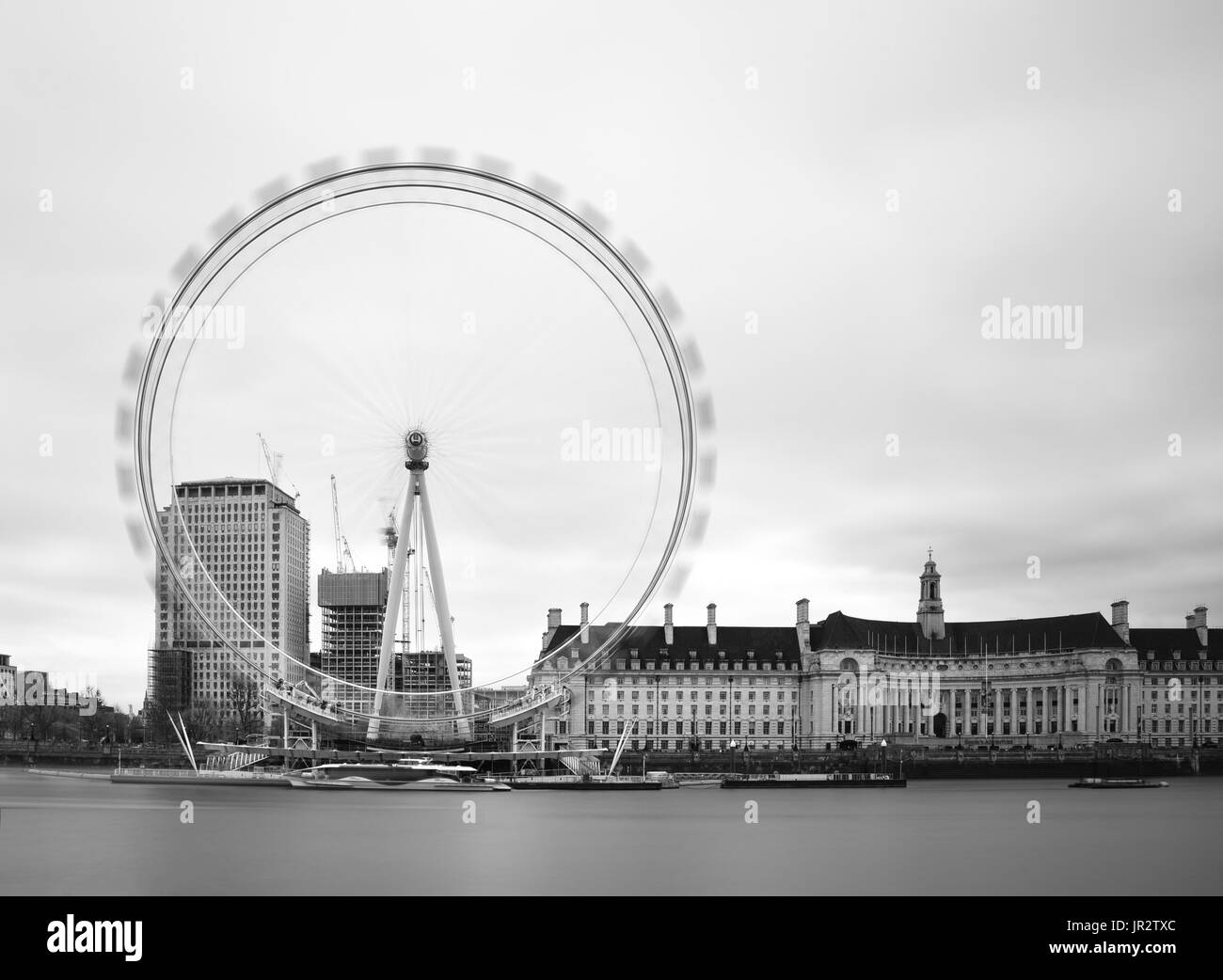 Una lunga esposizione Londra Cityscape Foto Stock