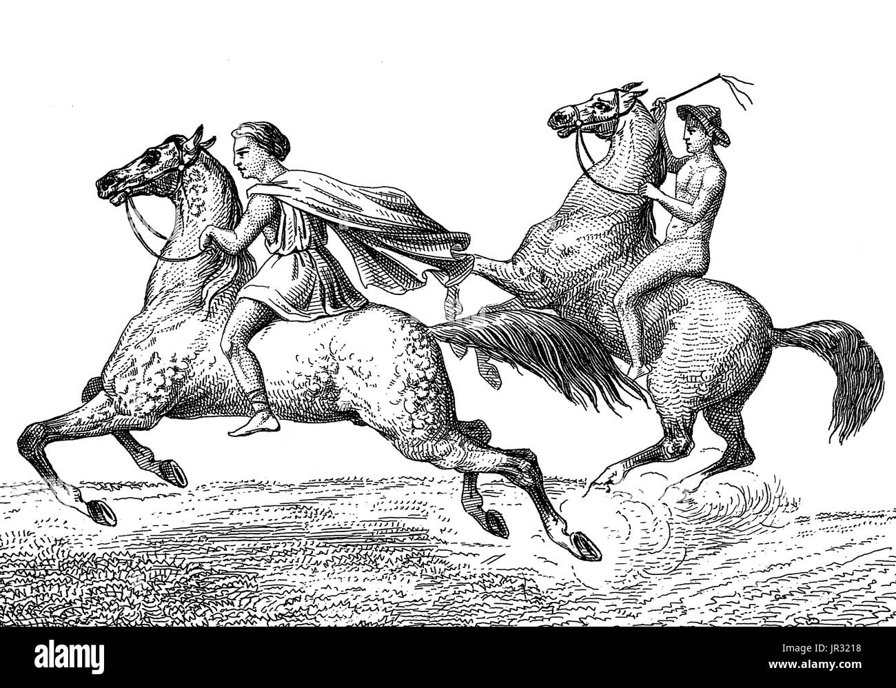 Giochi Olimpici antichi,corsa di cavalli Foto Stock