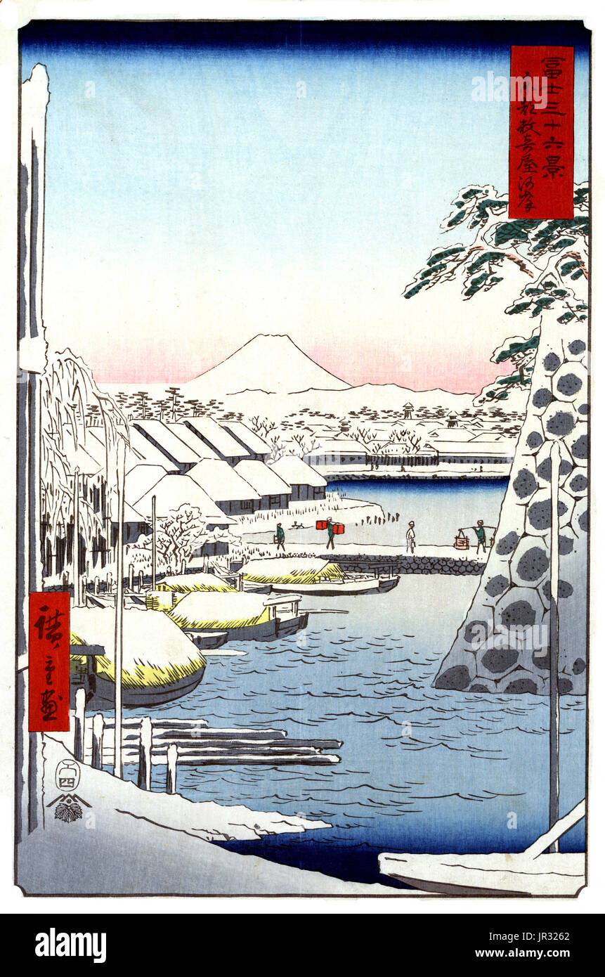 Il monte Fuji,Sukiya Bridge,1858 Foto Stock