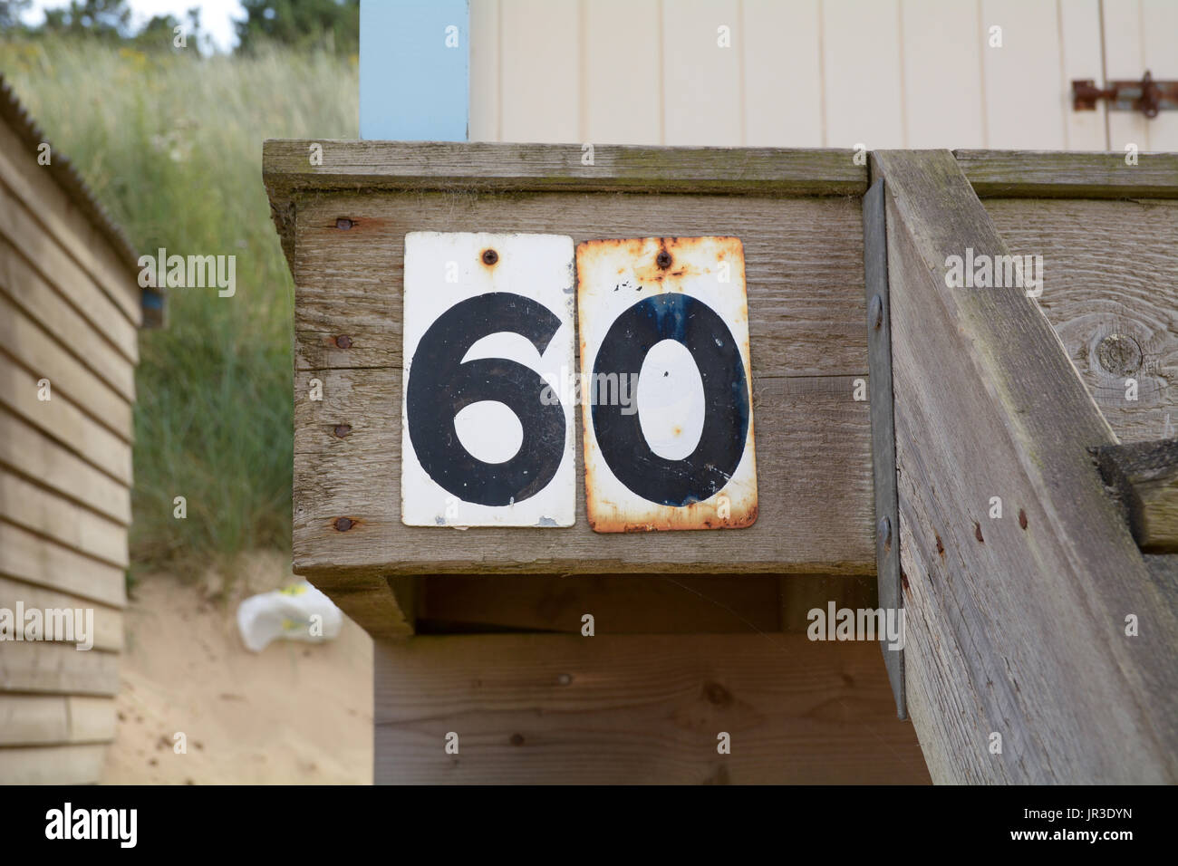 Il numero civico 60 segno Foto Stock