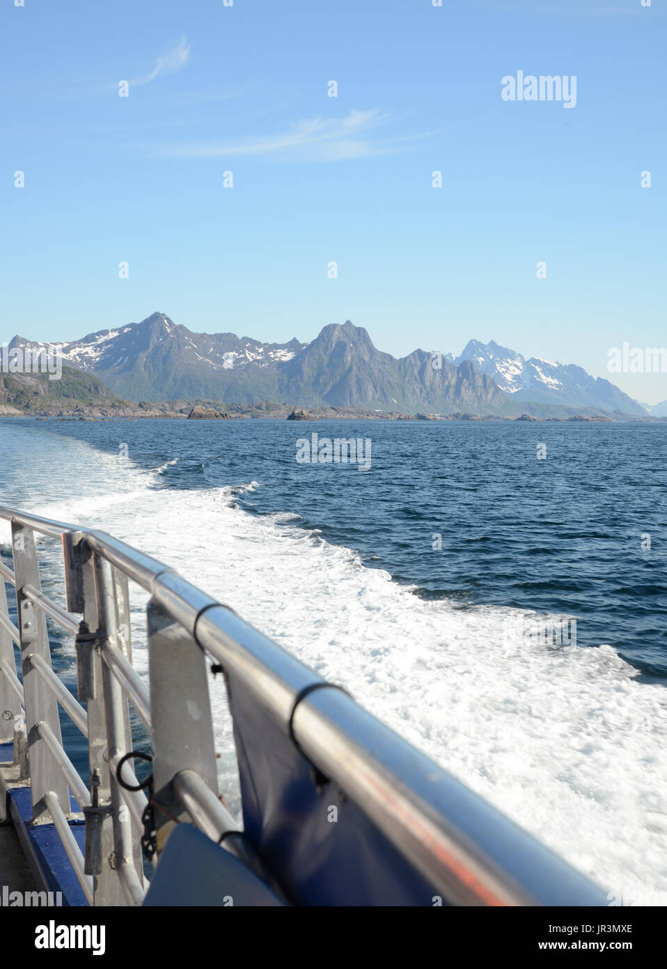 A bordo di una barca da pesca in Lofoten, Norvegia-+ Foto Stock