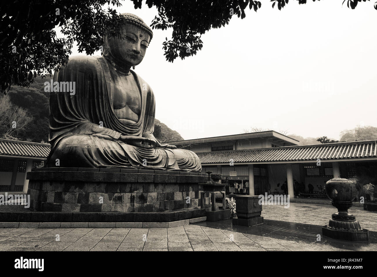 Storico grande Buddha di Kamakura statua a Kotoku-in in Giappone Foto Stock