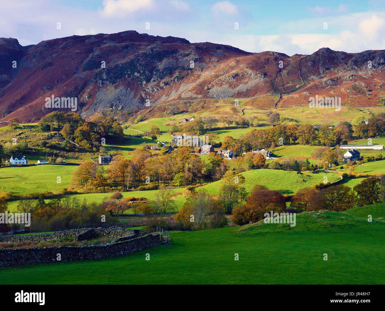 Un autunno vista duddon valley, cumbria, Regno Unito Foto Stock