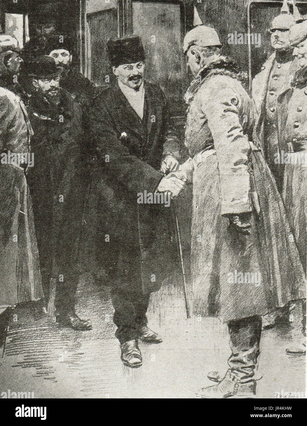 Arrivo di Trotsky a Brest Litovsk, Gennaio 1918 Foto Stock