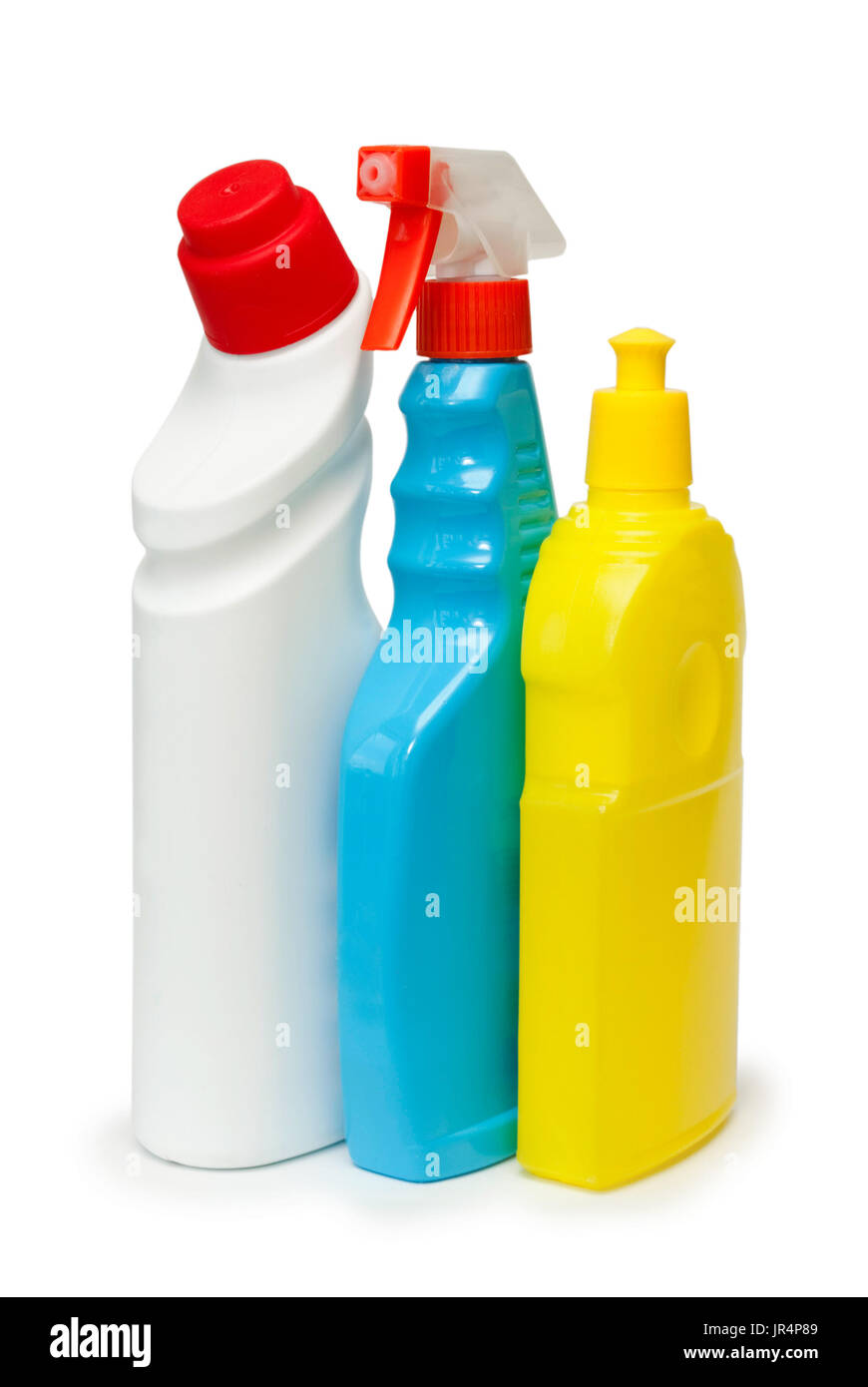 Detergente su uno sfondo bianco, isolata, close-up. Foto Stock
