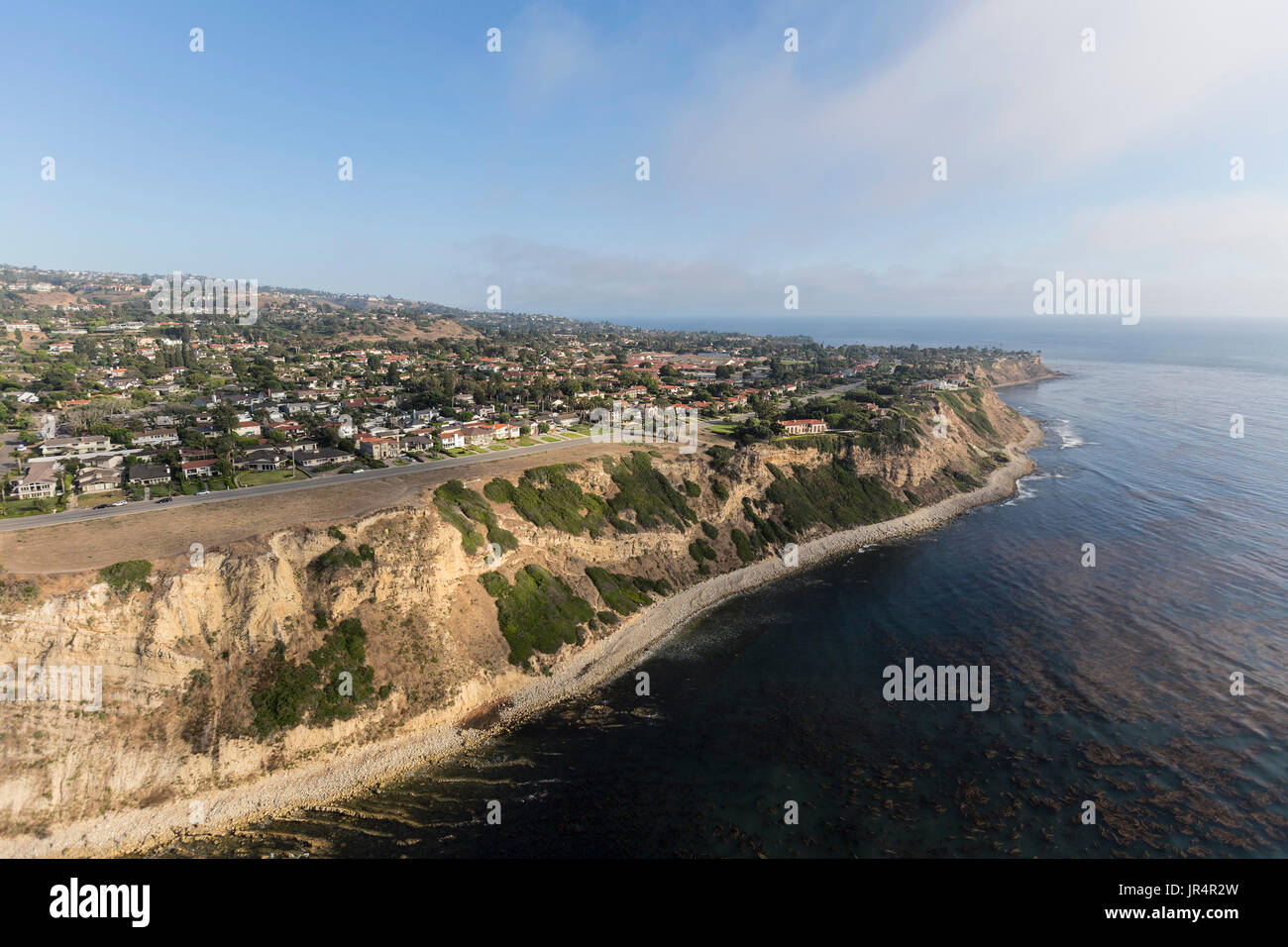 Coastal vista aerea di Rancho Palos Verdes nella Contea di Los Angeles, California. Foto Stock