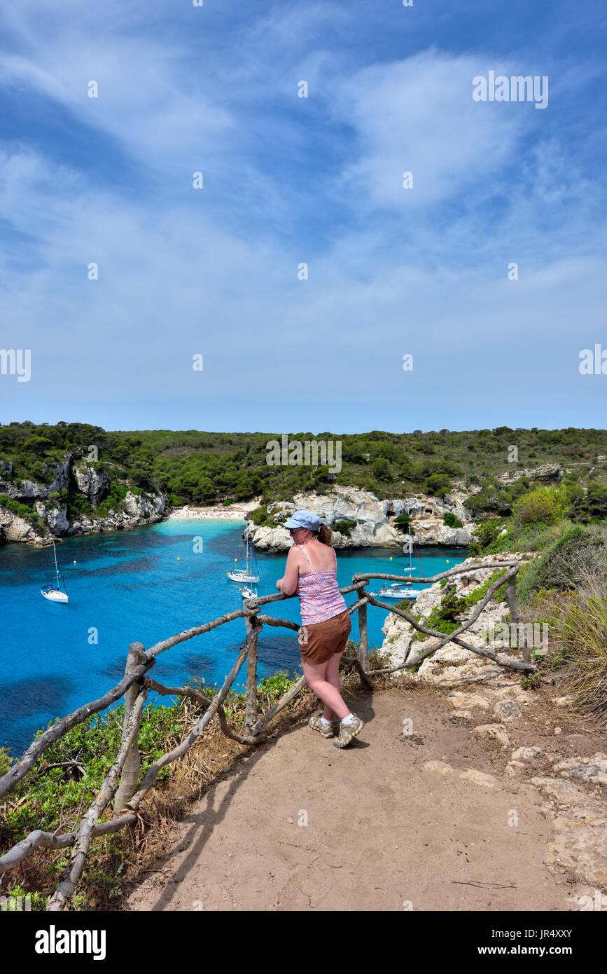 Cala Macarelleta, Minorca, Menorca, Spagna Foto Stock
