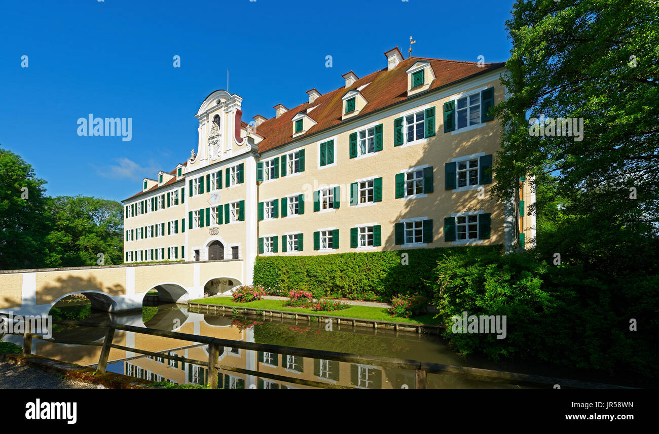 Castello d'acqua Sandizell, Schrobenhausen, Alta Baviera, Baviera, Germania Foto Stock