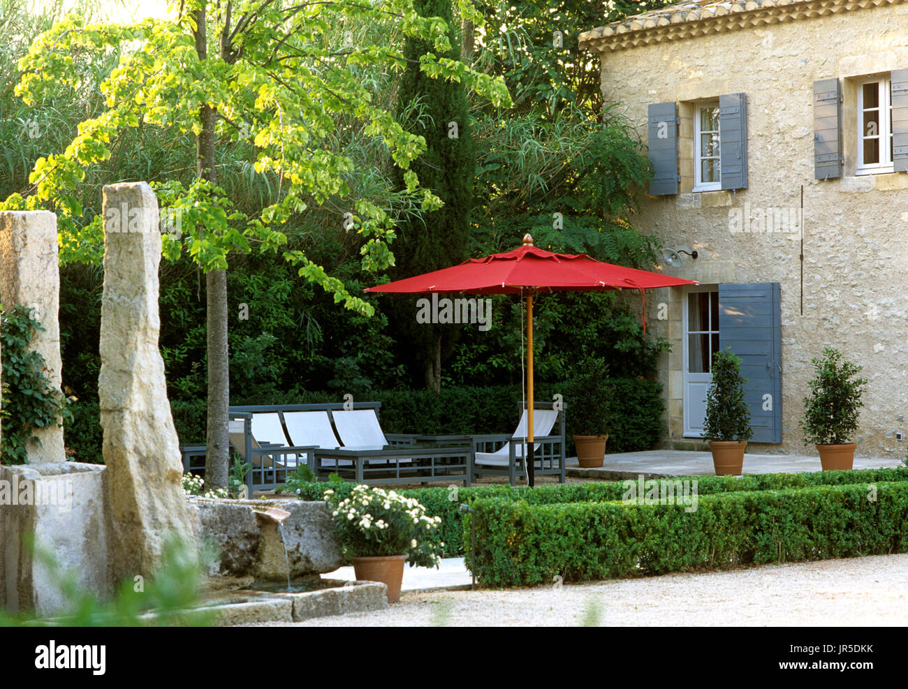 Cortile di un stile coloniale spagnolo, house Foto Stock