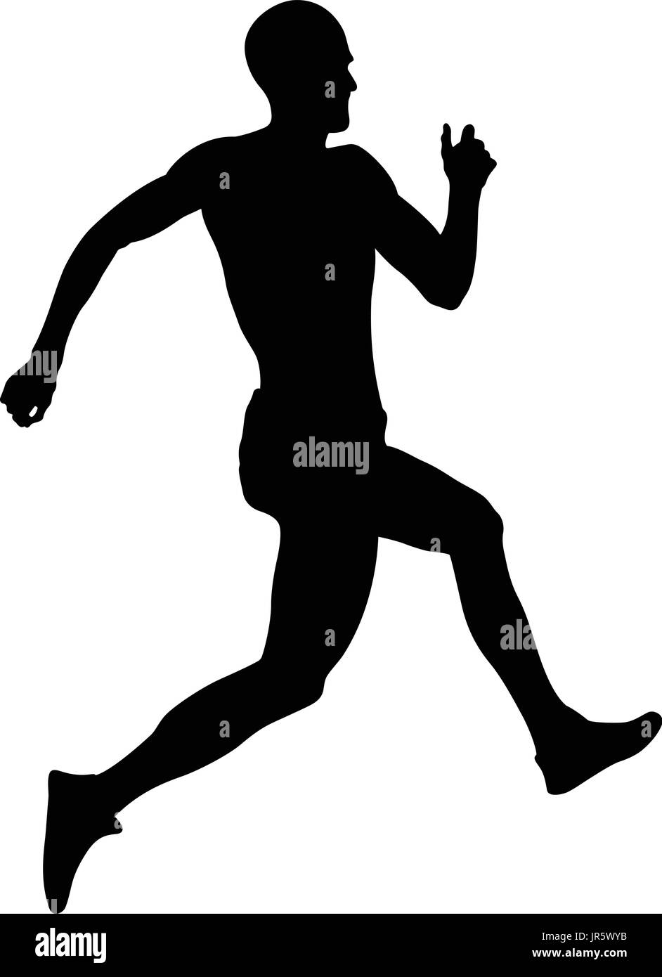 Salto e battenti uomini atleta ponticello silhouette nera Illustrazione Vettoriale