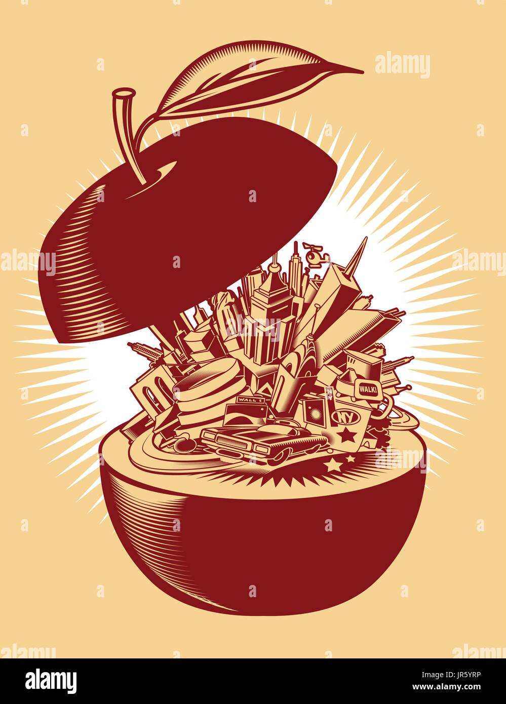 Vector skylineNew York skyline della città Illustrazione Vettoriale