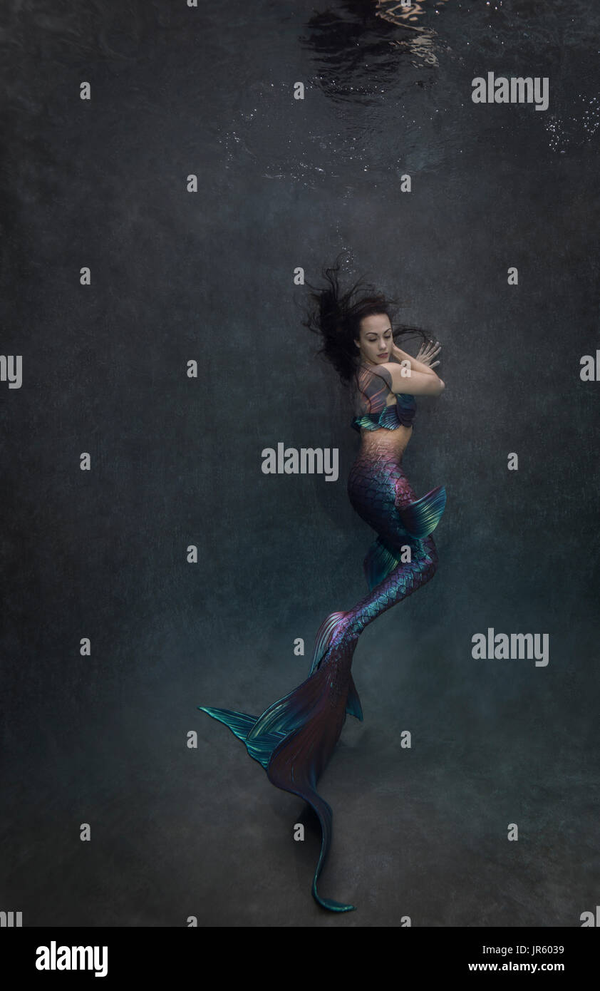 Mermaid in piscina in Virginia Beach, VA Foto Stock