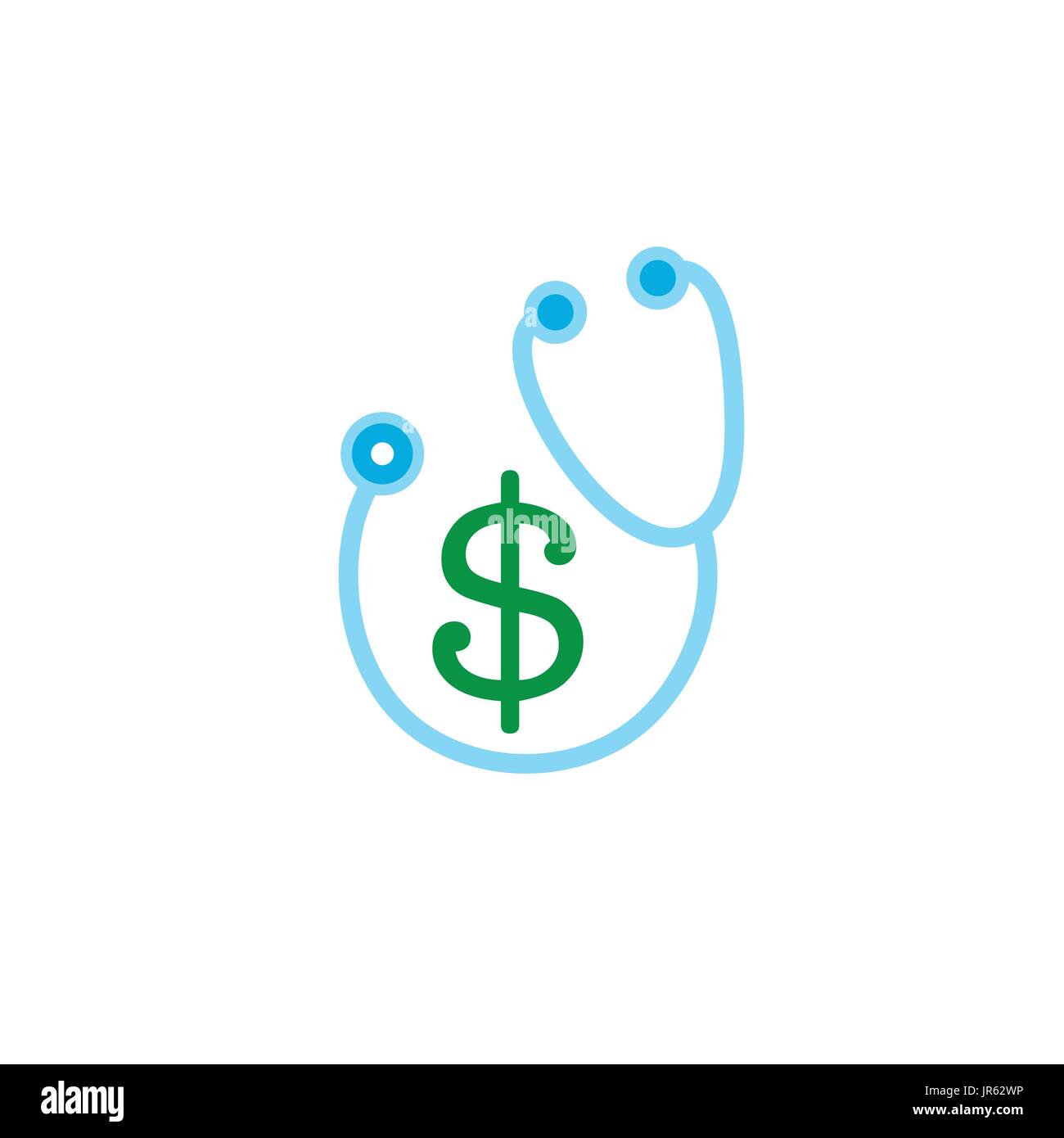 I costi sanitari e le spese che mostra il concetto di uno stetoscopio w Illustrazione Vettoriale