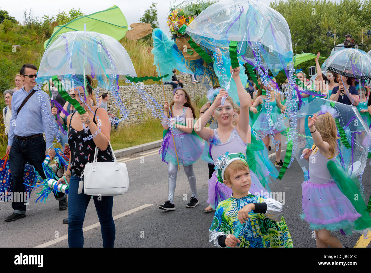 Sotto il mare il carnevale a Telford centro città. Foto Stock