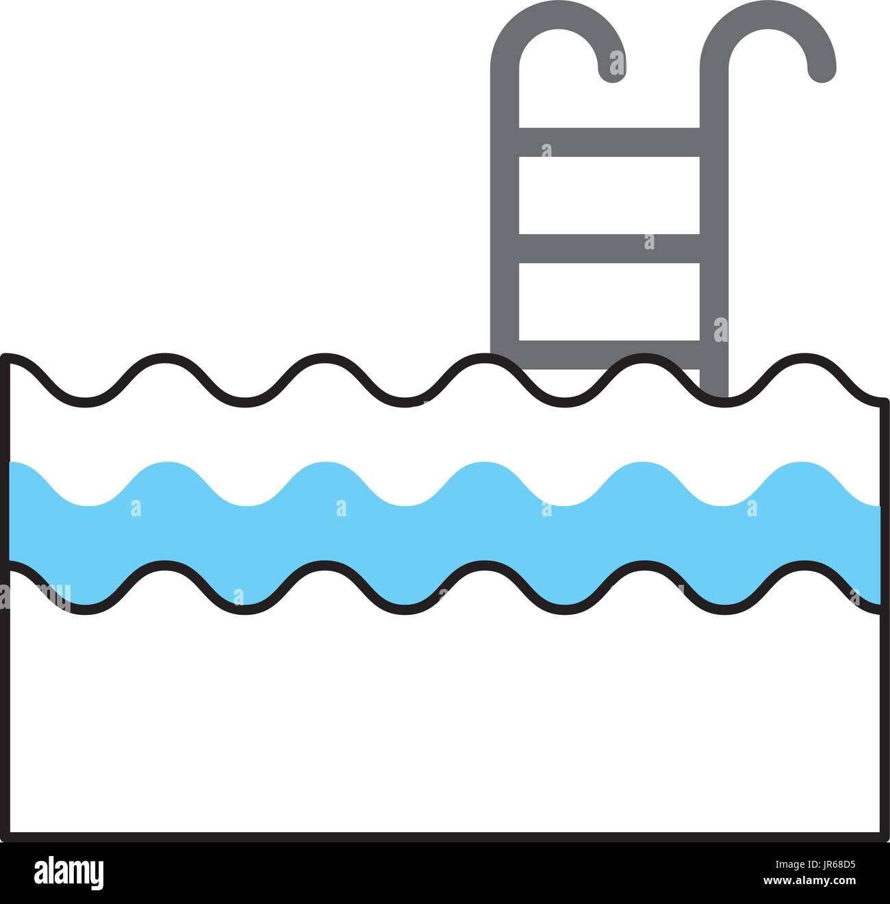 Piscina con icona di scale Illustrazione Vettoriale