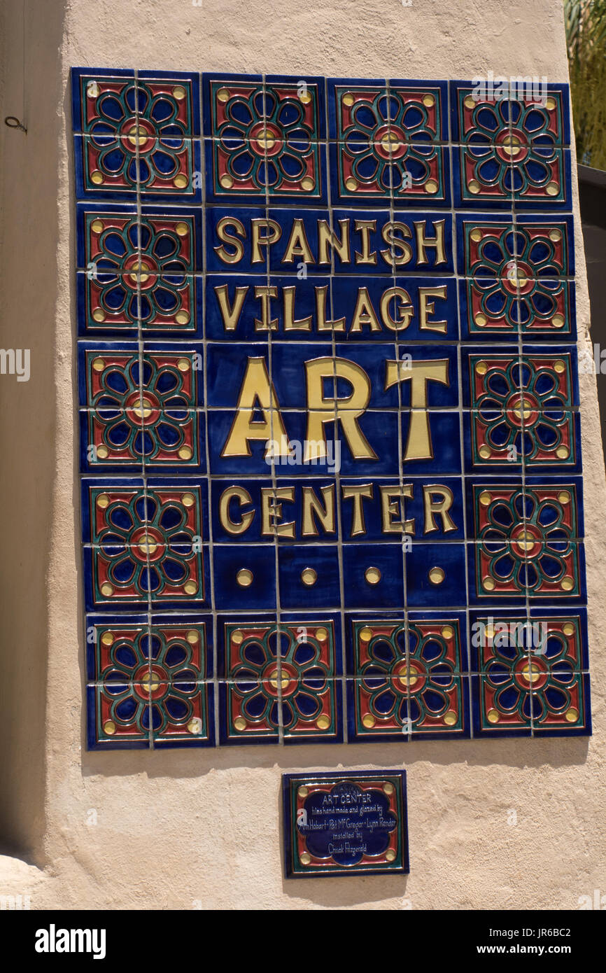 Il Villaggio Spagnolo Art Center in Balboa Park, San Diego, California Foto Stock