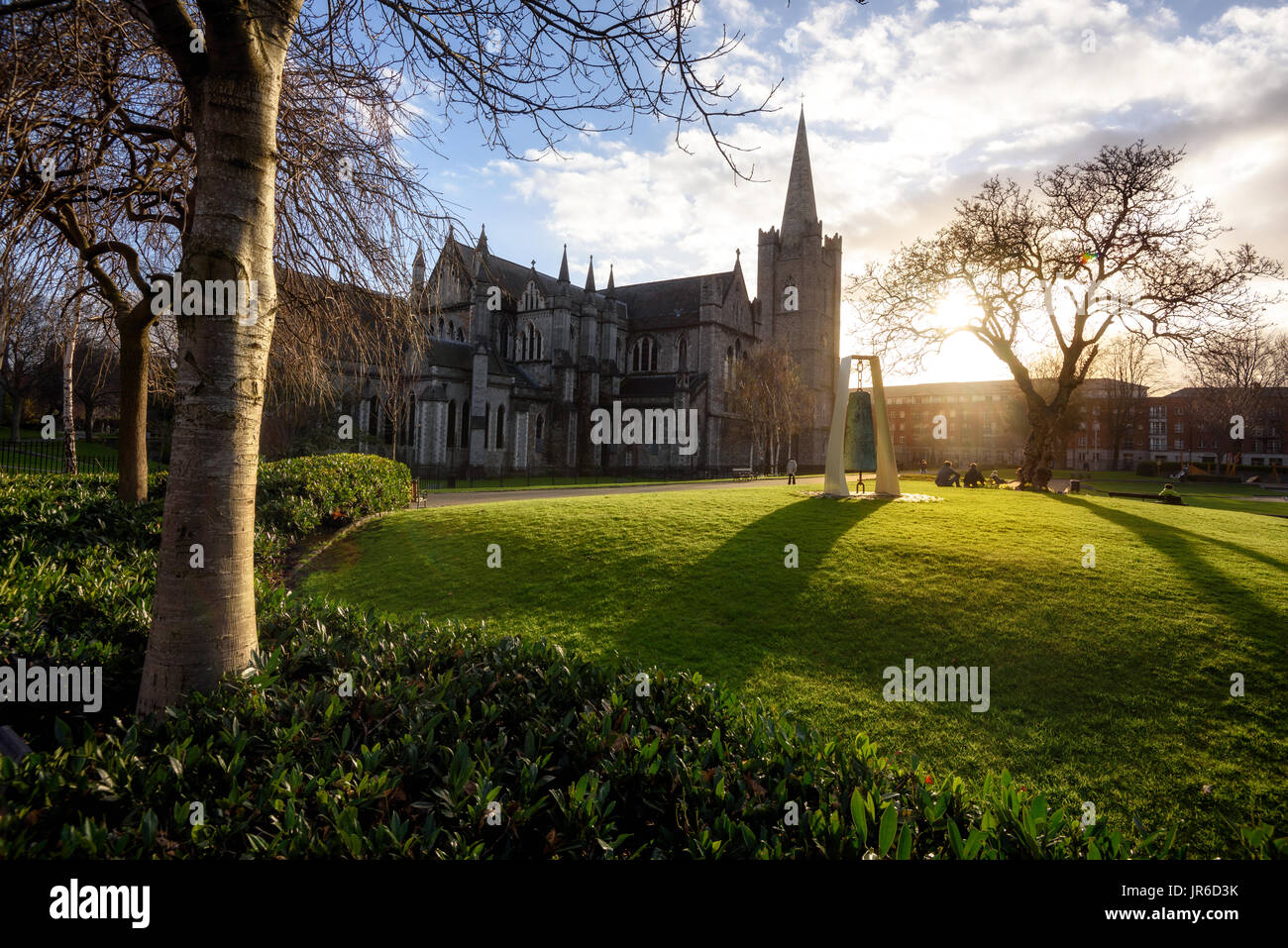 Saint Patrick Cathedral Garden a Dublino, Irlanda Foto Stock