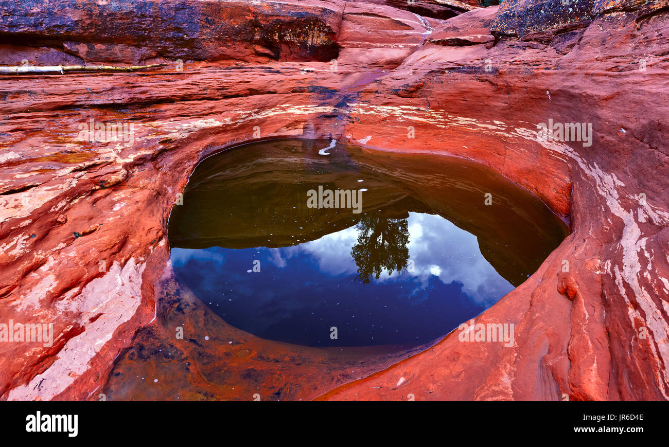 Il Santissimo dei sette piscine sacra, Soldati Pass Trail, Sedona, in Arizona, America, STATI UNITI D'AMERICA Foto Stock