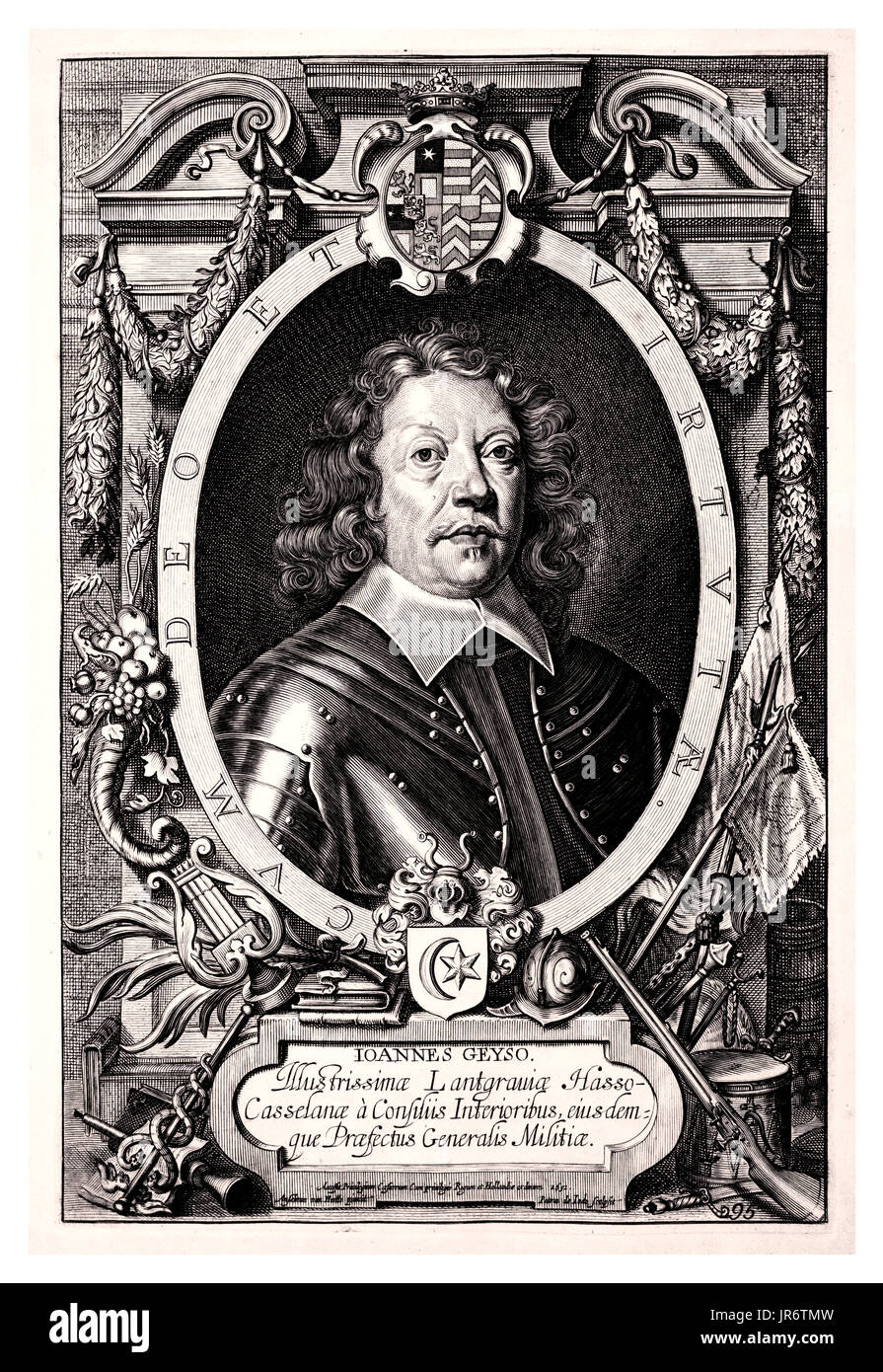 Johann von Geyso (1593 - 1661) un nobile tedesco e General-Lieutenant, che hanno combattuto durante il corso della Guerra dei Trent'anni. Dopo aver studiato in un olandese accademia militare, Geyso combattuto come un mercenario in eserciti di Svezia, Boemia, la Danimarca e la Germania Unione Protestante. Nel 1628, avendo maturato una significativa esperienza in guerra tornò alla sua nativa Hesse-Kassel che ha servito fino alla fine della Guerra dei Trent'anni, raggiungendo il rango di comandante in capo della Langraviate di forze e diventando nobilitato. Foto Stock