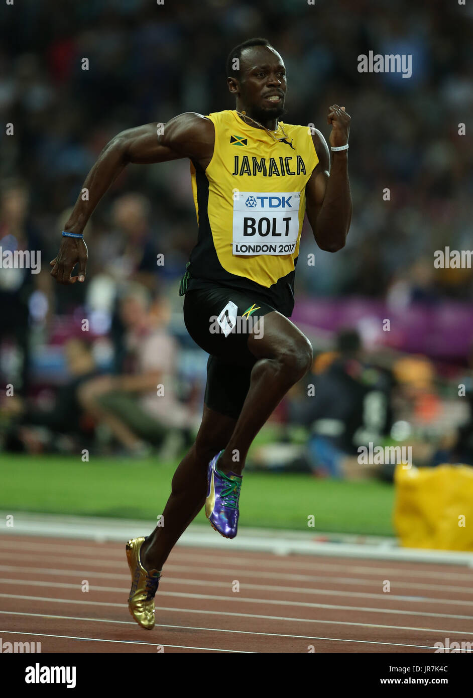 Usain Bolt 100 metri Iaaf Campionati mondiali di atletica di Londra 2017 Londra Stam, Queen Elizabeth Olympic Park, Londra, Englan 05 agosto 2016 Iaaf Campionati mondiali di atletica di Londra 2017 Credit: Allstar Picture Library/Alamy Live News Foto Stock