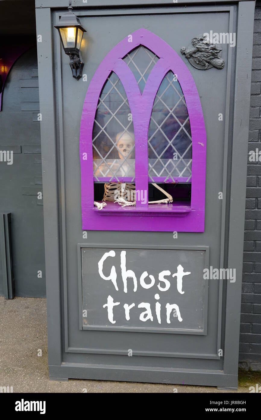 Treno fantasma ride in Mablethorpe, Lincolnshire Foto Stock