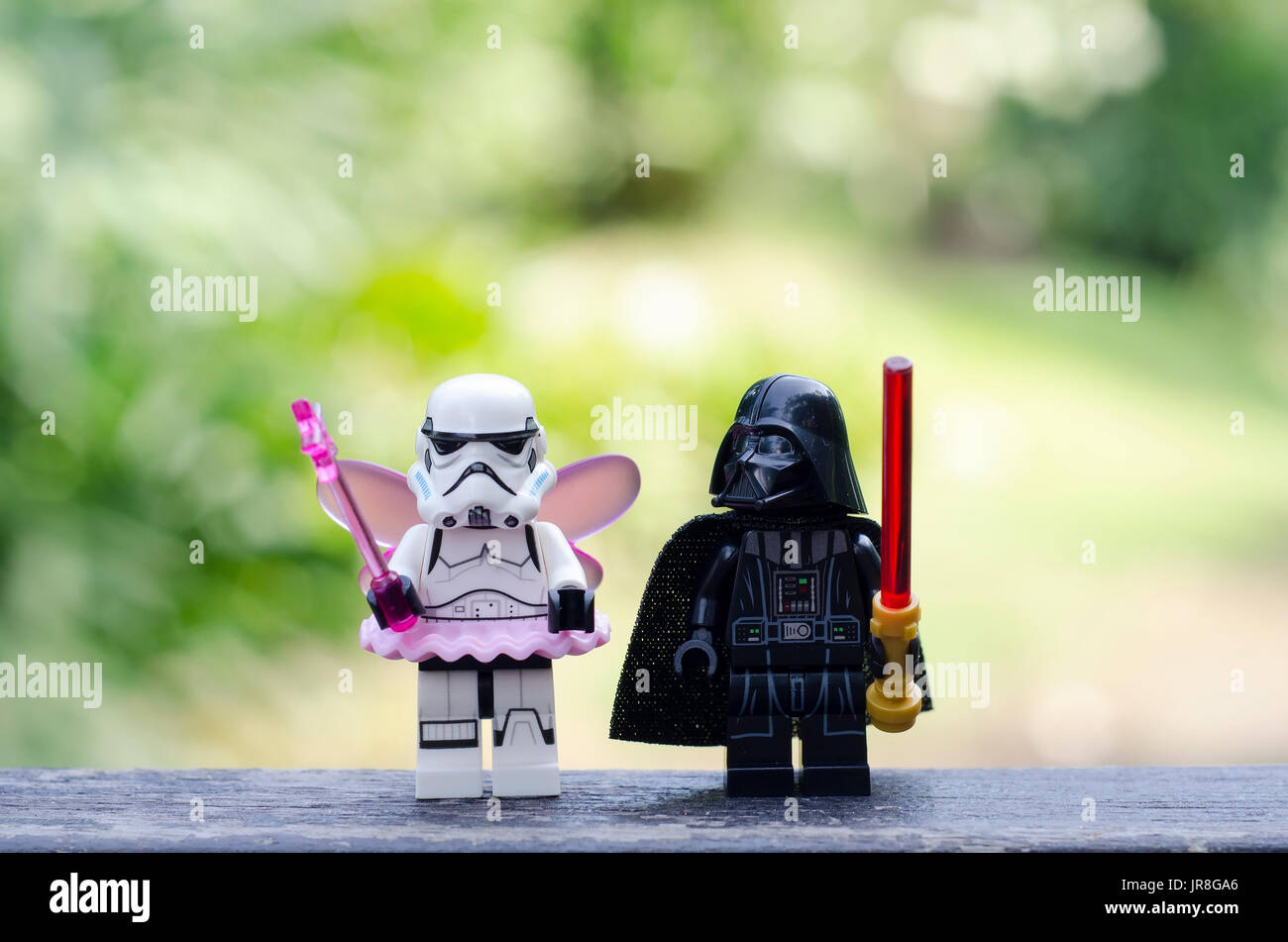 Darth Vader e fiabesco stormtrooper Foto Stock