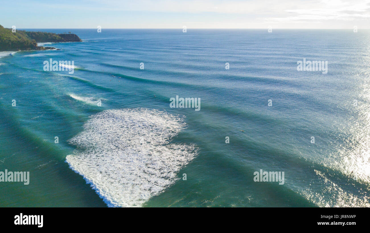 Drone fotografia del litorale di Noosa capi, Queensland Australia Foto Stock