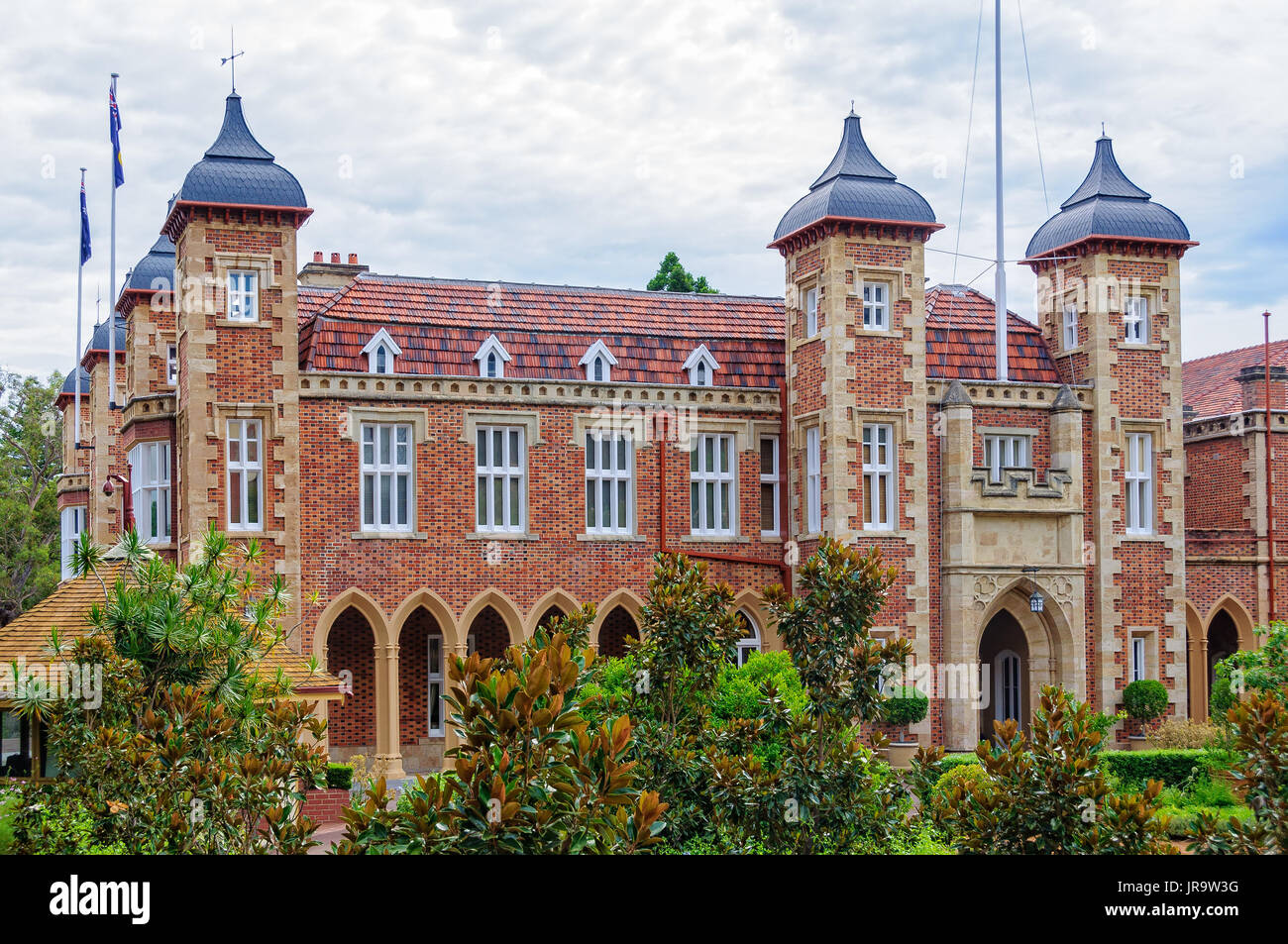La parte anteriore del nord del stile Giacobino Government House - Perth, WA, Australia Foto Stock