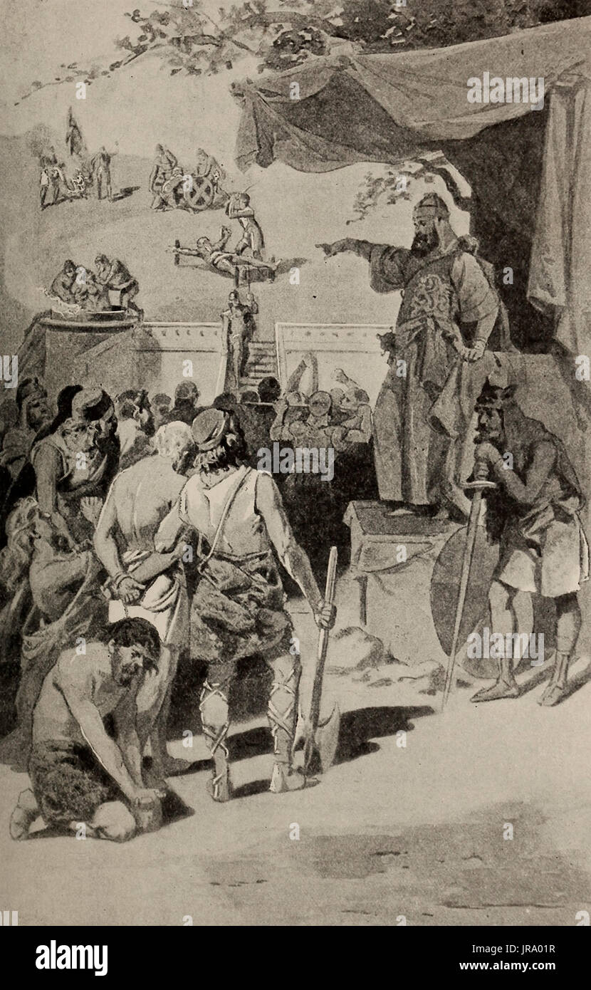 Terribile persecuzione dei cristiani dal re di Persia Foto Stock