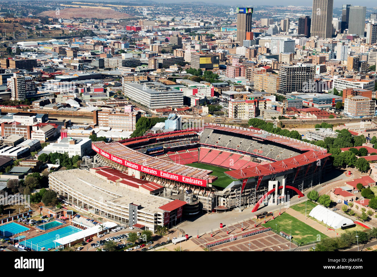 JOHANNESBURG, SUD AFRICA - 24 Settembre 2016: Veduta aerea della compagnia aerea Emirates Park Foto Stock